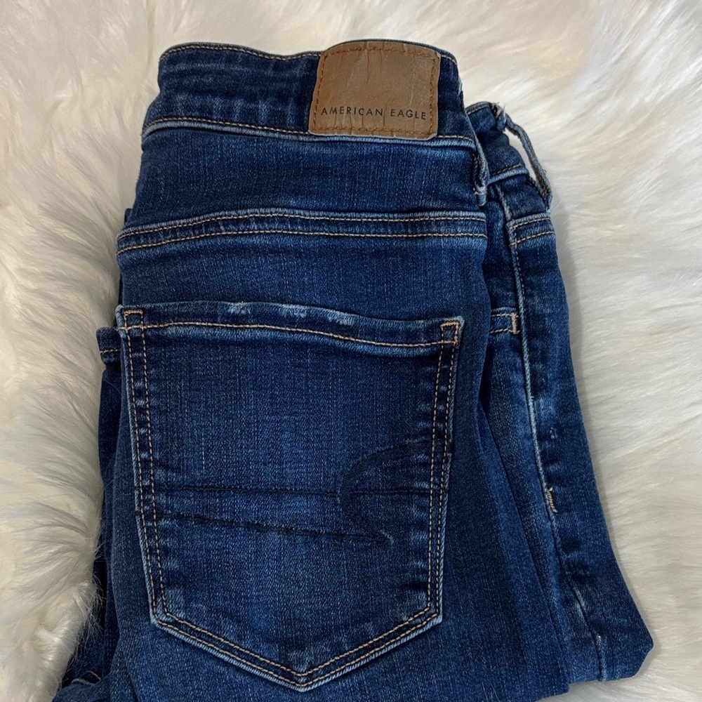 American Eagle Outfitters Women's Dark Blue Skinny Jeans